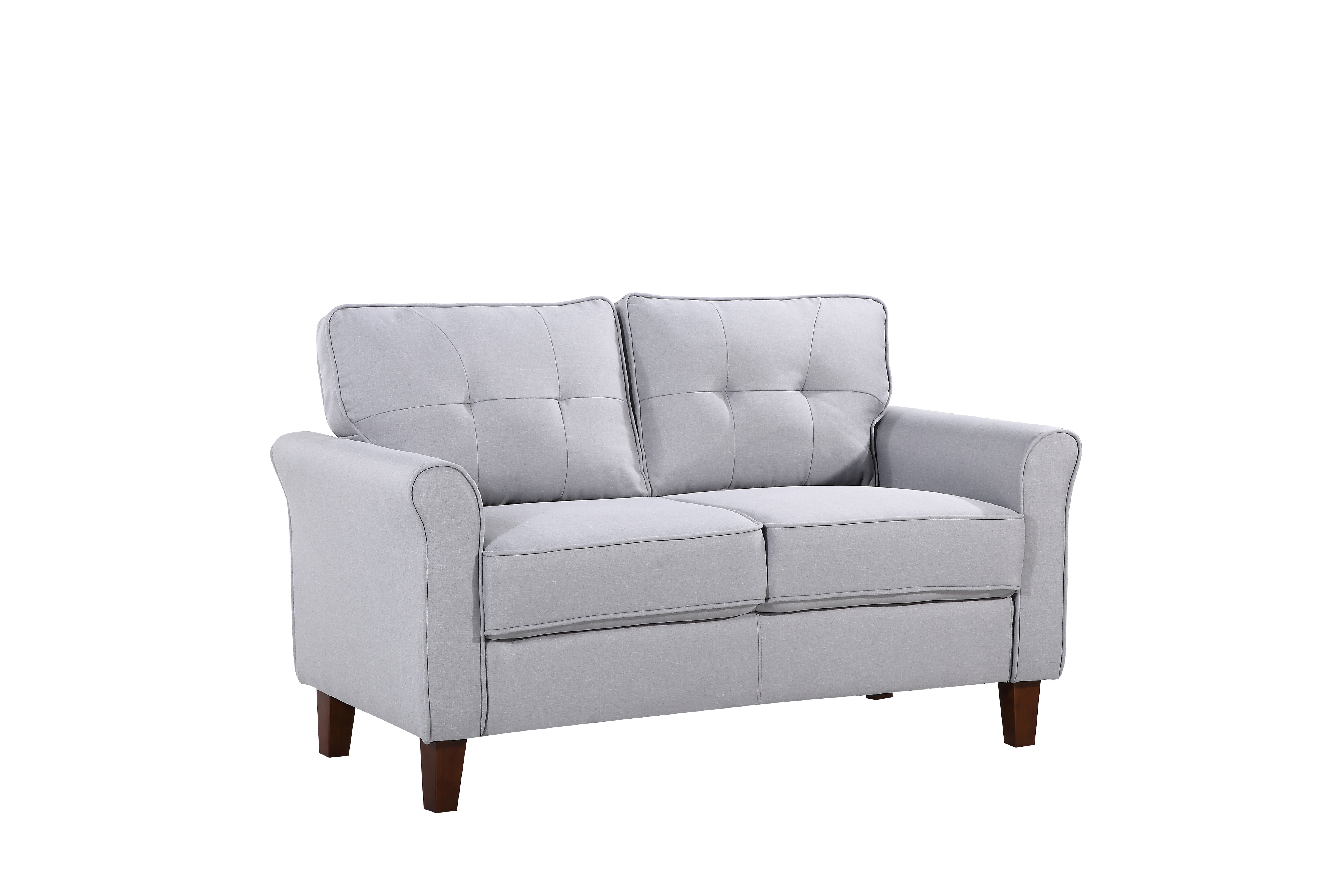 Uspridefurniture Mcnaboe 54.53'' Linen Flared Arm Loveseat, Light Gray