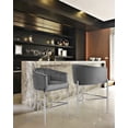 thumbnail image 5 of Chic Home Ivah Bar Stool Velvet Upholstered Chrome Tone Base, Silver, 5 of 5