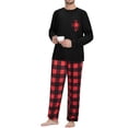thumbnail image 4 of GENTS BLISS Men Pajamas Set Long Sleeve 2 Piece Set Crewneck Shirts with Pocket and Plaid Soft Bottoms Sets Sleep Pajamas for Men, 4 of 9