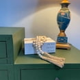thumbnail image 3 of Decorative Books for Home Decor, White Faux Books for Decoration, Rustic Farmhouse Stacked Display Books with 52in Wood Bead Garland for Coffee Tables Living Room, (Home Sweet Home), 3 of 9
