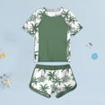 thumbnail image 2 of Taybagh Toddler Swimsuit Girl Color Blocking Printed Swimsuit Short Sleeved Beach Shorts Swimsuit for Girls Surfing and Swimming, 2 of 8