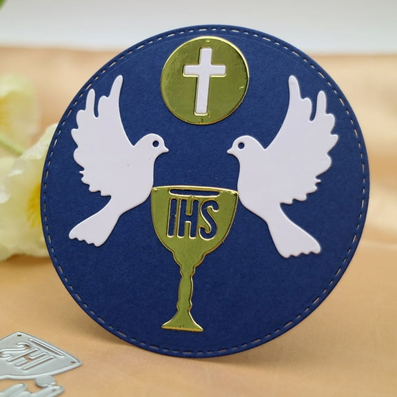 Die Cuts for Card Making, Ouginx IHS Cross Church Birds Metal Cutting Dies DIY Die Cutters Die Stencils for Scrapbooking, Embossing & More
