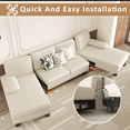thumbnail image 6 of Homall Modern U-shaped Sectiona Sofa, Corduroy, 4 Seat Oversized Sofa, Lounge Chair, Beige, 6 of 8