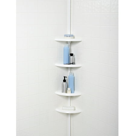 Mainstays 4-Tier Tub and Shower Tension Pole Caddy, White
