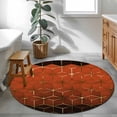 thumbnail image 3 of Round Rug 3.3Ft Washable Non-Slip, Orange Geometric Circle Area Rugs for Living Room Bedroom, Ombre Modern Abstract Art Indoor Floor Mats Carpet Runner for Home Decor Aesthetic, 3 of 8
