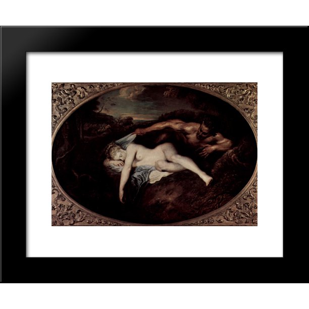 Nymph and Satyr, or Jupiter and Antiope 20x24 Framed Art