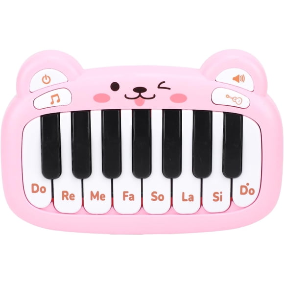 Jouet Clavier Piano pour Tout-Petits avec Sons de Piano et de Guitare, Instrument de Musique Électronique Portable pour Enfants de 1 à 6 Ans, Matériau ABS, Léger et Sécuritaire Premier Anniversaire.,Rose