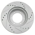 thumbnail image 3 of TRQ Front Performance Brake Rotors Set Premium G-Coated Cross Drilled & Slotted Fits Select 1986-1991 Toyota 4Runner 1986-1995 Pickup, 3 of 5