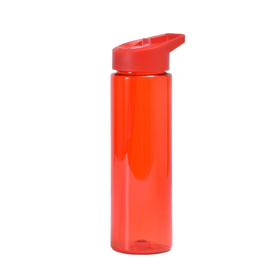 ACDANC 24Oz/700Ml Water Bottles,Direct Drinking Sports Water Bottle Leakproof Clear Plastic Water Bottles with Safety Lock Pop-Up Lid and Portable Handle for Travel,Gym Back to School Red