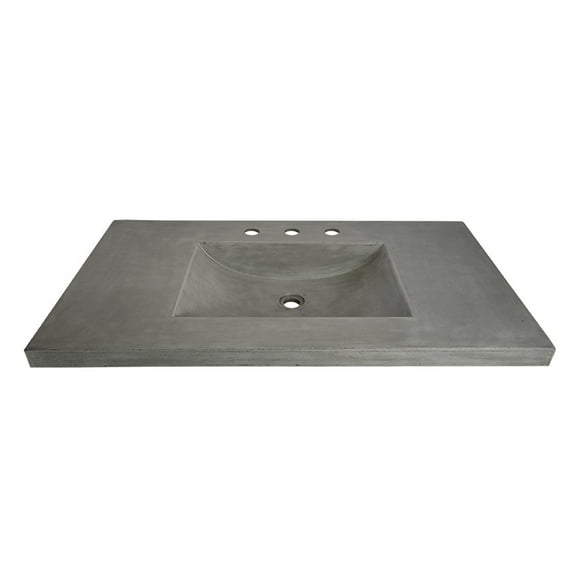 Native Trails NSVNT36-A Palomar Native Stone Vanity Top with Integral Bathroom Sink, 36", Ash