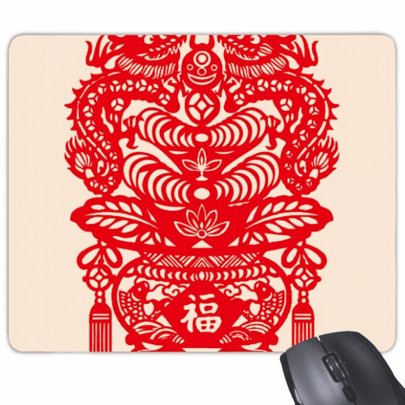 China Red Dragon Fish Pattern Mouse Pad Non-Slip Rubber Mousepad Game Office