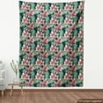 thumbnail image 4 of Ambesonne Spring Fabric by the Yard Upholstery, Sakura Seasonal Branches Art, 1 Yard, Teal Rose and Pink, 4 of 5