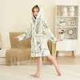 thumbnail image 4 of FORMRS Niños Bathrobe Unisex Hooded Robe Soft Plush Pajamas Sleepwear, Size 10-12T, Floral Rabbit, 4 of 7