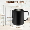 thumbnail image 2 of chalian-Milk Frothing Pitcher, 20oz Milk Frother Cup with Clear Scale, 304 Stainless Steel Cappuccino Espresso Machine Accessories for Barista Coffee Bar with Latte Art Pen, Black, 2 of 13