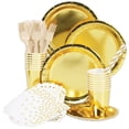 thumbnail image 4 of Koyal Wholesale Gold Foil Polka Dot Lunch Napkins 6.5-Inch, 50-Pack, Shiny Metallic Party Supplies Tableware Decoration, 4 of 4