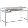 thumbnail image 3 of Madison Park Adela Tempered Glass and Metal Writing Desk in Antique Silver, 3 of 5