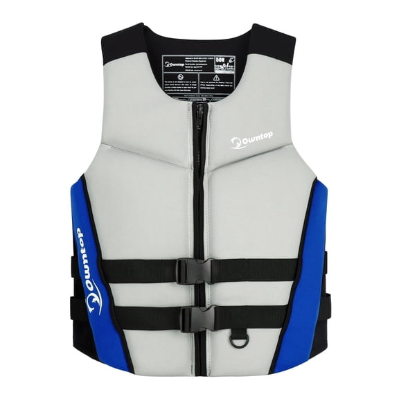 Owntop Swim Jacket, Adult Life Vest, Floating Unisex Swimwear with Adjustable Quick Release Buckles, Buoyancy Aid for Swimming Surfing Boating Kayaking Fishing, Blue