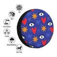 thumbnail image 6 of DouZhe Waterproof Spare Tire Cover, Hearts Stars Eyes Doodles Prints Adjustable Wheel Covers Fit for Jeep Trailer RV SUV Car, 14 inch, 6 of 7