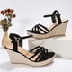 thumbnail image 5 of Amzcrzy Zapatos de mujer,Zapatos de mujer,Zapatillas de mujer, Sandalias de cuña con punta abierta informales de verano para mujer, sandalias de plataforma romanas de playa de color liso Sandalias Mu, 5 of 7