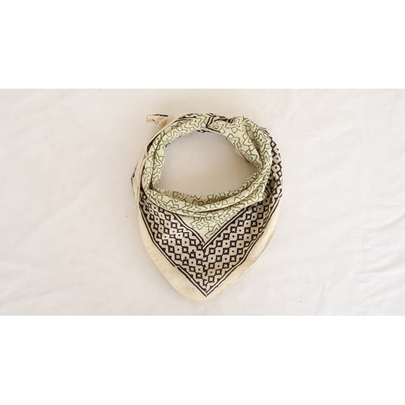 100% Cotton Hand Block Print Bandana for Men & Women | Soft Boho Head Scarf | Handmade Indian Printed Headwrap, Neck Scarf, Face Cover