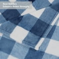 thumbnail image 6 of Plaid Soft Plush Fleece Blanket for Sofa Couch Bed, 90" x 90", Blue and White, 6 of 8