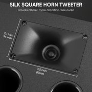Saiyin Center Channel Speaker,Dual 4-Inch Woofers and Silk Tweeter, Crystal-Clear for Home Theater Dialogue,Passive, Wall Mountable, Single