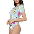 thumbnail image 2 of Naloa Happy Easter Women's Short-Sleeved Onesie, One-Piece Swimsuit for Parties, dates, clubs - Medium, 2 of 9