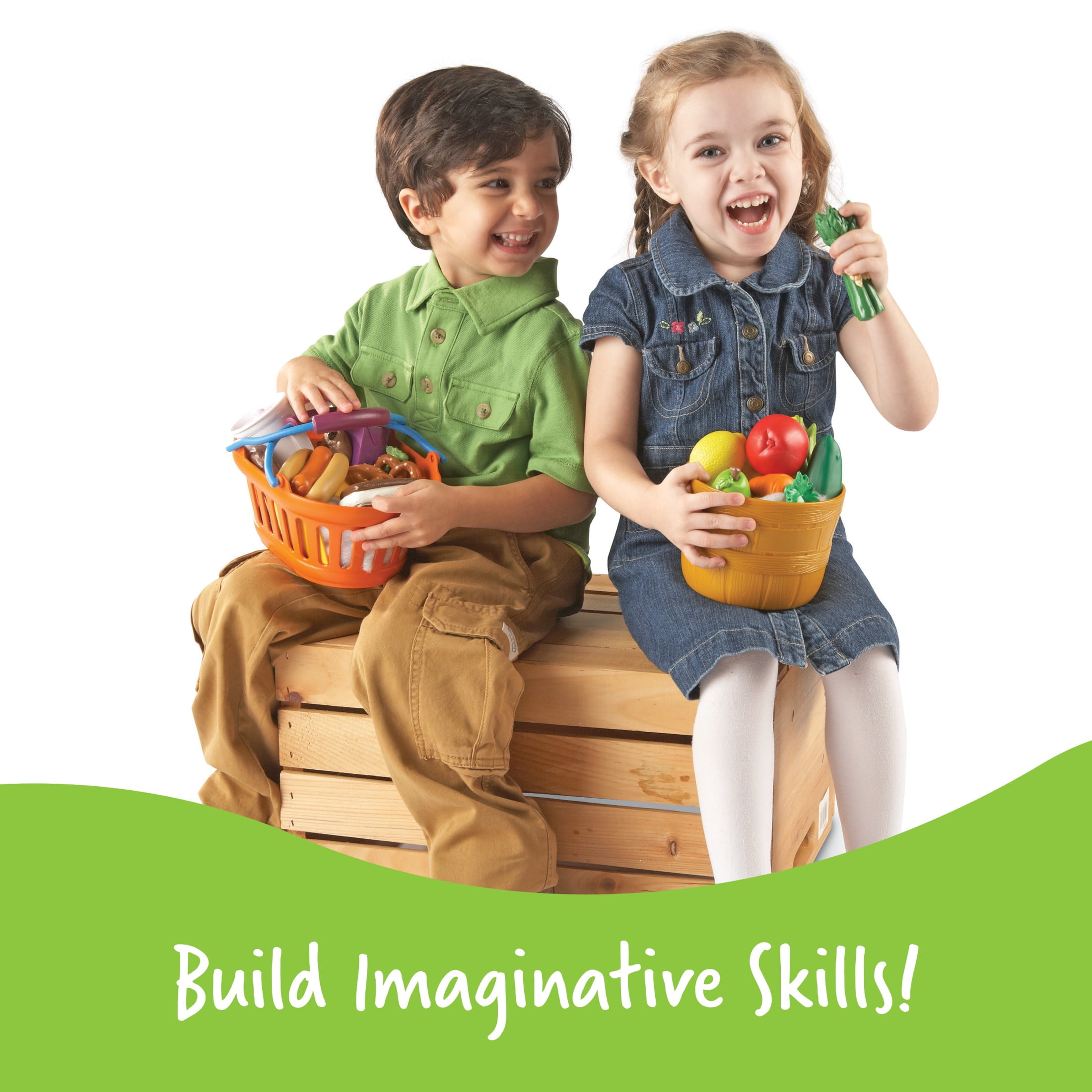 Learning Resources New Sprouts Deluxe Market Set, Pretend Play Food, Ages 18mos+