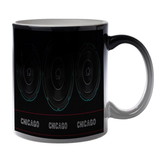 KuzmarK Black Heat Morph Color Changing Coffee Cup Mug 11 Ounce - Chicago House Music