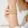 thumbnail image 3 of Gold Bracelets for Women Pearl Bracelet Gold Bracelet Stack Beaded Bracelets for Women 14K Gold Plated Stretch Bead Ball Bracelet Sets Jewelry for Christmas Birthday Gifts, 3 of 5