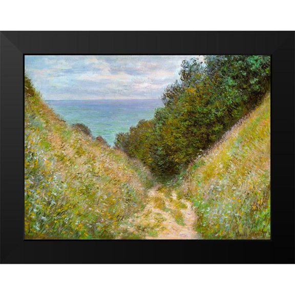 Monet, Claude 14x12 Black Modern Framed Museum Art Print Titled - Road at La Cavee-Pourville 1882