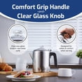 thumbnail image 5 of Elite Gourmet EC008 Cafetera clásica para estufa, perilla de progreso de preparación de vidrio transparente, mango de tacto frío, servicio inalámbrico, 8 tazas, acero inoxidable, 5 of 5