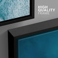 thumbnail image 4 of PixonSign Framed Canvas Print Wall Art Set Teal Ocean Wave Beach Shore Coastal Seascape Landscape Nature Wilderness Modern Decorative Nautical Blue Calm/Relax/Cozy - 16"x24"x3 Black, 4 of 5