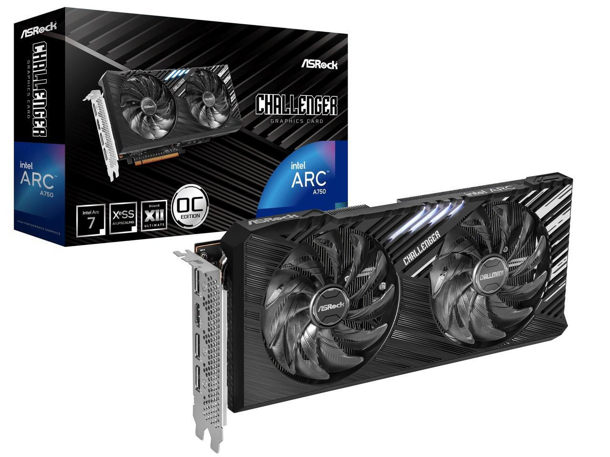ASRock Challenger Arc A750 8GB GDDR6 PCI Express 4.0 x16 ATX Graphics Card A750 CL SE 8GO