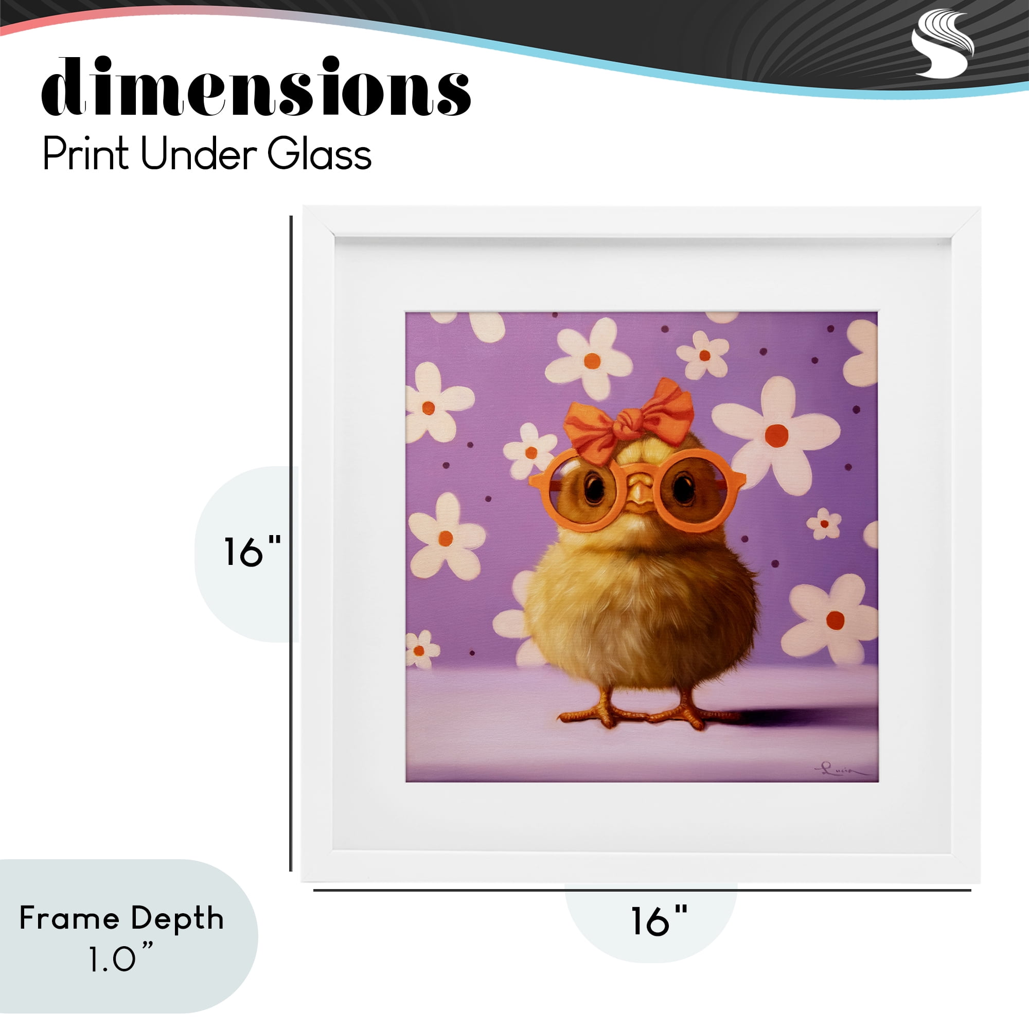Stupell Industries Bow Peep Groovy Chick White Framed Print Under Glass, design by Lucia Heffernan