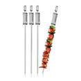 thumbnail image 2 of Brochetas de acero inoxidable para asar a la parrilla, brochetas de metal de 16 pulgadas con deslizador para una barbacoa fácil y segura, 4 piezas, 2 of 7