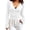 White, variant on Women’S Sexy Lace Trim V-Neck Wrap Blouse, Long Sleeve Flare Cuff Tie Waist Fitted Top, Lightweight Polyester, 1pc, Sizes S M L