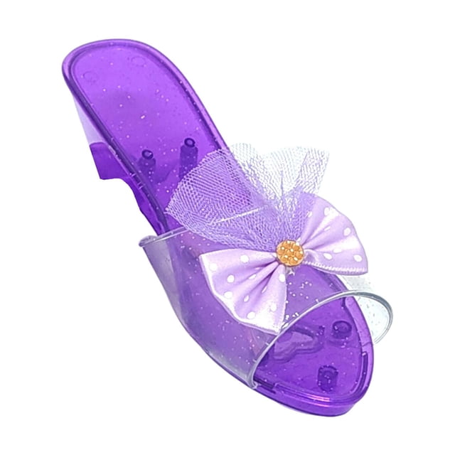 Zapatos de vestir de princesa, zapatos de vestir para niños, tacones, sandalias de gelatina portátiles para niñas. púrpura