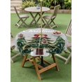thumbnail image 3 of Outdoor Tablecloth with Umbrella Hole and Zipper, Grey Christmas Tree Round Table Cloth 54 Inch Waterproof Tablecloth, Snowflake Tree Xmas Picnic Table Cover for Patio Camping, 3 of 7