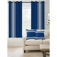 thumbnail image 2 of Blue Striped Blackout Curtains 84 Inches Long for Bedroom, Farmhouse Blue White Stripes Thermal Insulated Room Darkening Black Out Window Curtain Panels Grommet Drapes for Living Room, 2 of 8