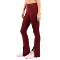 thumbnail image 4 of Yoga Leggings with Front Slit and Pockets High Waist Tummy Control Buttery Soft Stretchy Workout Pants Burgundy 2X, 4 of 4