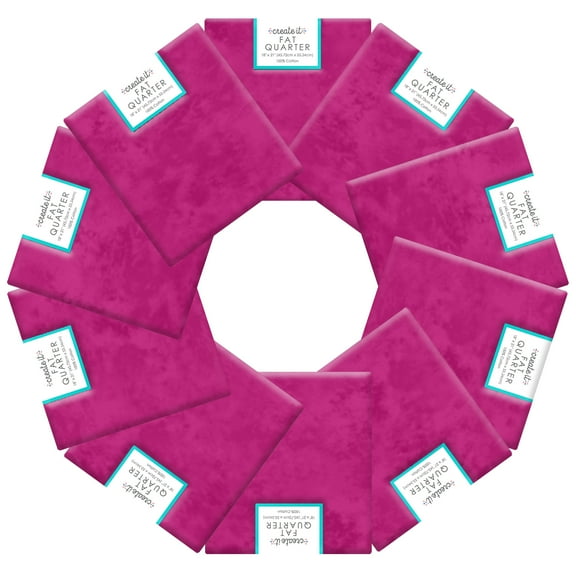 Create It 18"x21" Cotton Textured Precut Sewing & Craft Fabric, Pink 10 Pieces