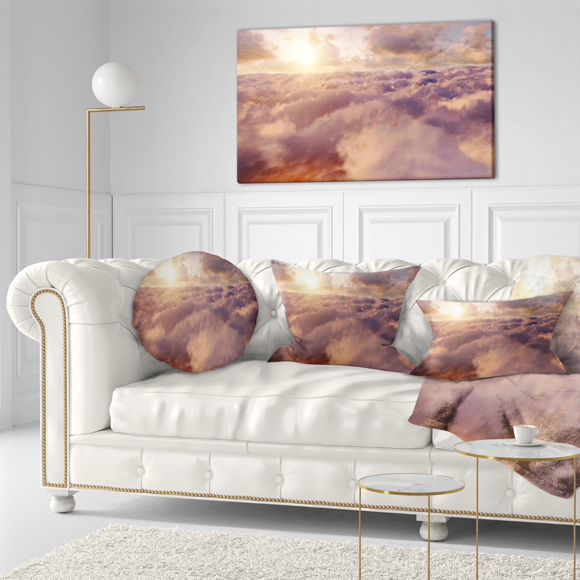 Designart 12" x 20" Multi-color Polyester Throw Pillow