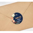 thumbnail image 3 of Darling Souvenir Personalized Wedding Bride Groom Names Envelope Seals DIY 45 Pieces Round Floral Thank You Stickers-Navy Blue, 3 of 4