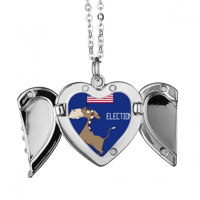 Asno demócrata levantar bandera elección Alas de ángel collar colgante regalo de moda Unbranded M