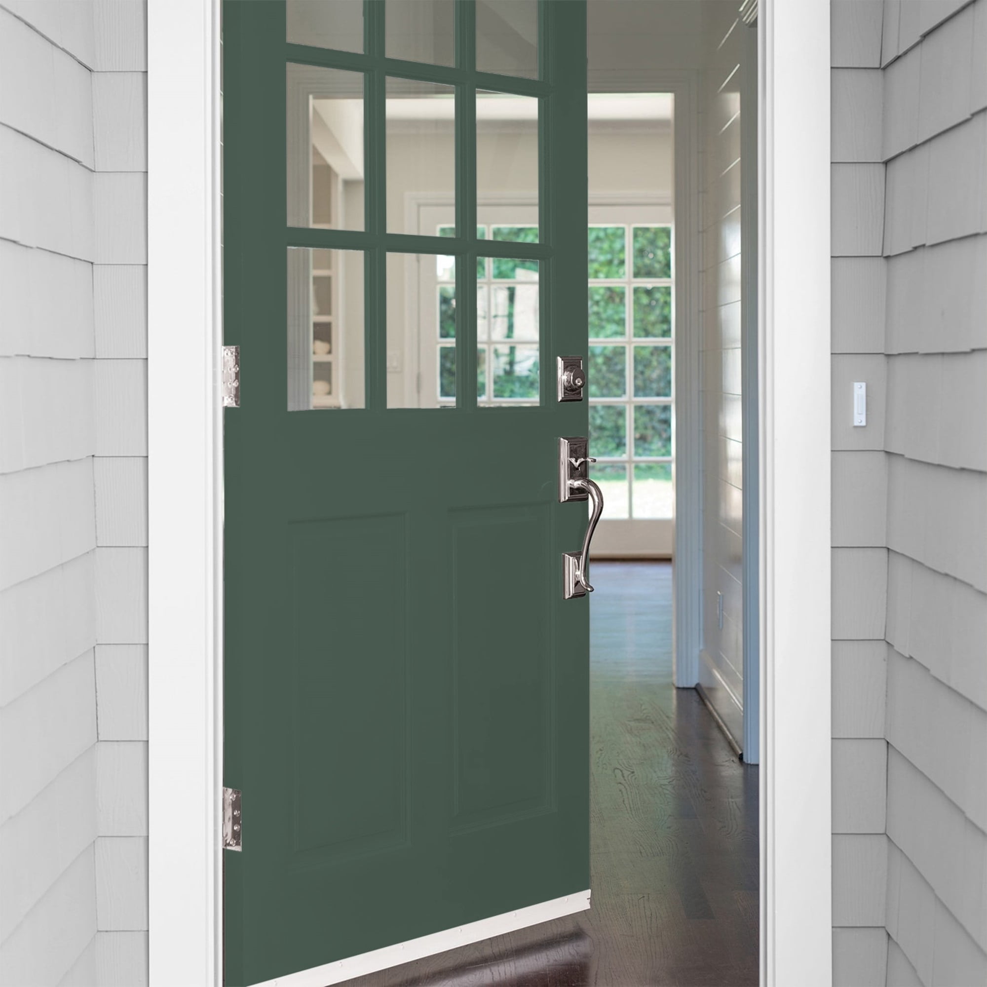 Glidden High Endurance Plus Dark Green Velvet Satin Exterior Paint and Primer, 1 Gallon