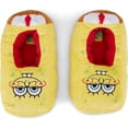 thumbnail image 2 of Mens Spongebob Squarepants Plush Slippers - Mens Spongebob Squarepants 3D Plush Slippers - Spongebob, Squidward, Mr Krabs, Plankton Slippers Yellow, 12, 2 of 7