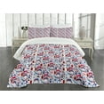 thumbnail image 3 of Ambesonne London Quilted Bedspread Set 3 Pcs, Travel Theme, Queen Size, Multicolor, 3 of 5