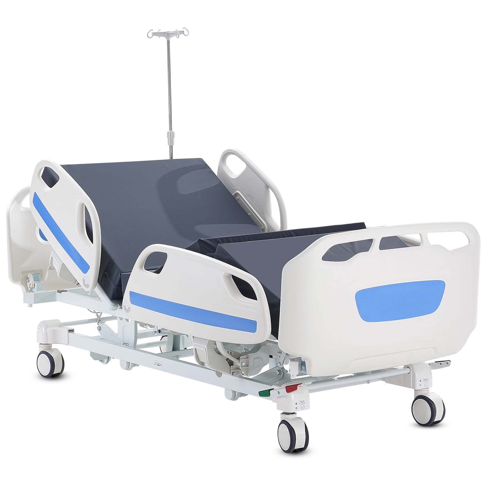 KFFKFF Premium 5-Function Electric Hospital Bed, Adjustable Medical Bed with Trendelenburg & Reverse, 75.6 x 35.4 in