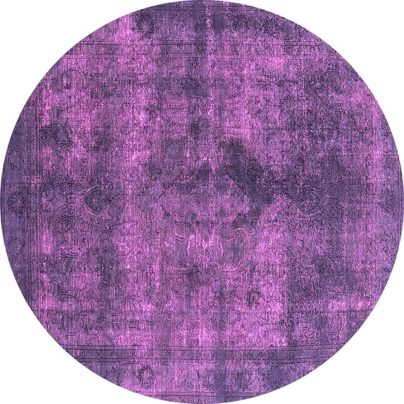 Ahgly Company Indoor Round Oriental Pink Industrial Area Rugs, 3' Round